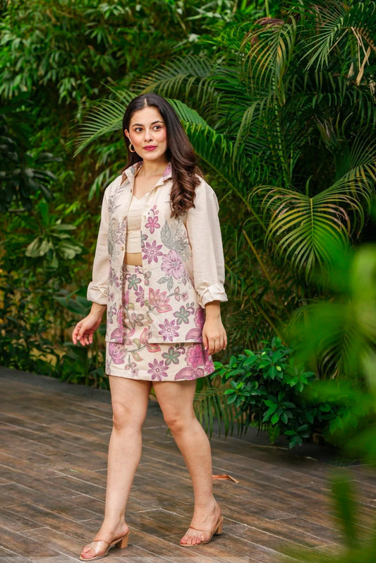 NAYELI NUDE FLORA CORD SET