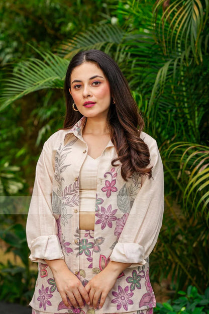 NAYELI NUDE FLORA CORD SET