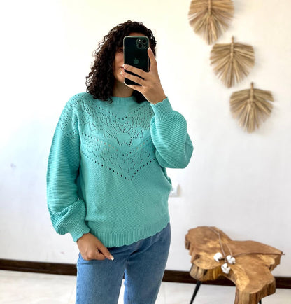 Women long sleeve wool sweater