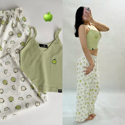 Themed Lounge Set: Tank Top and Pajama Pants".