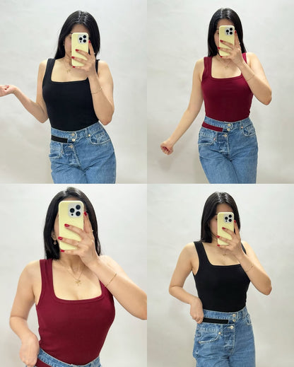 Women vests square neck camisole tops multiple colour