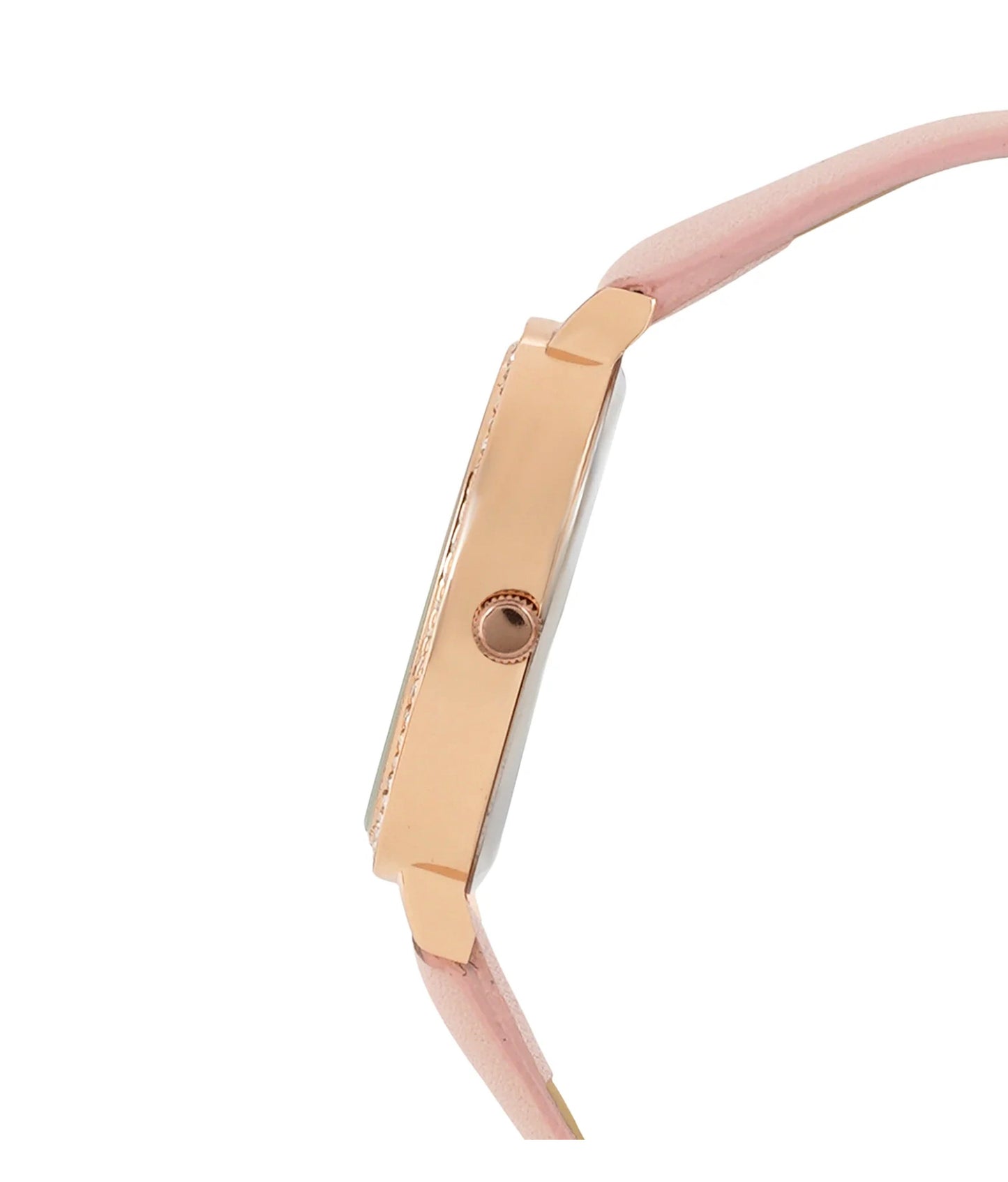 SUNRISE ALL PINK RHINESTONE PU STRAP WATCH