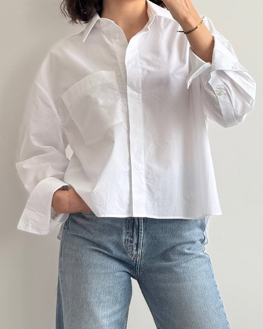 “Women’s Solid Satin Long Sleeve Button-Down Shirt white