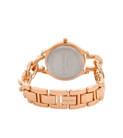 VEGAS TAUPE DIAL ROSE GOLD METALLIC WATCH