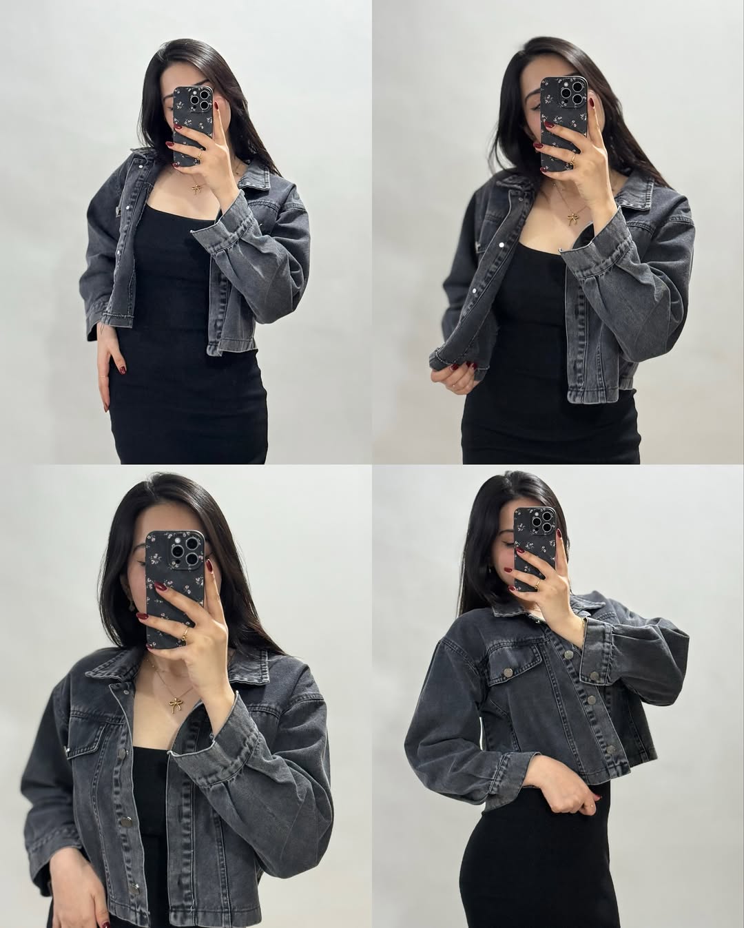 Girls' Denim Jacket - Casual Light, Regular, Light Blue& black