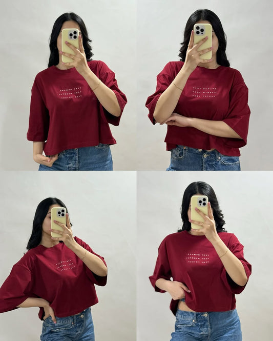 Women’s Oversized Casual T-Shirt –, Round Neck, Half Sleeve, Graphic Print”