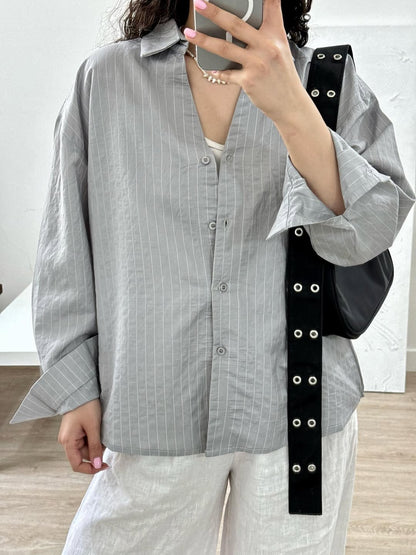 Oversized  Striped Shirt for Women –