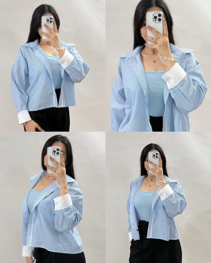 Oversized  Striped Shirt for Women –