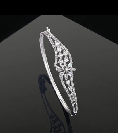 Estele Glowing Sophistication: Elegant American Diamond Bracelet with Classic Rhodium Finish for Women Designed for Effortless Comfort & Timeless Charm