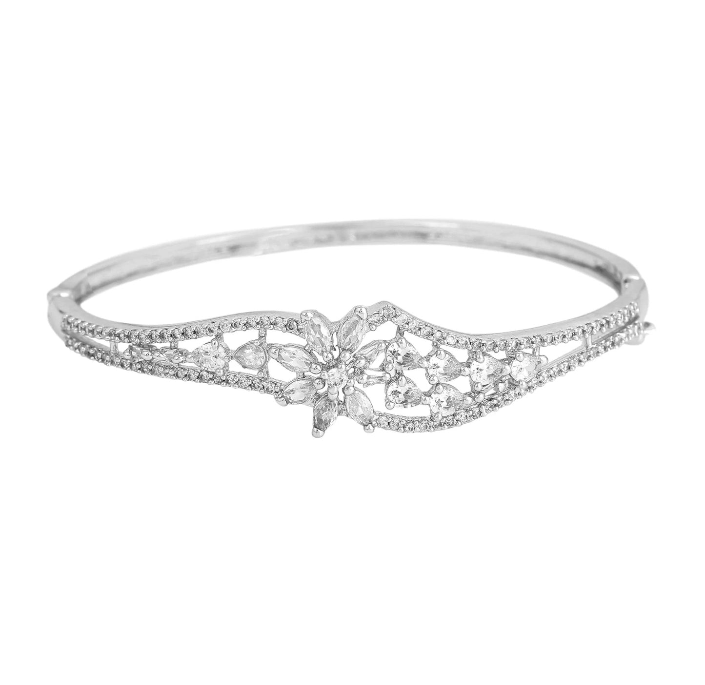 Estele Glowing Sophistication: Elegant American Diamond Bracelet with Classic Rhodium Finish for Women Designed for Effortless Comfort & Timeless Charm