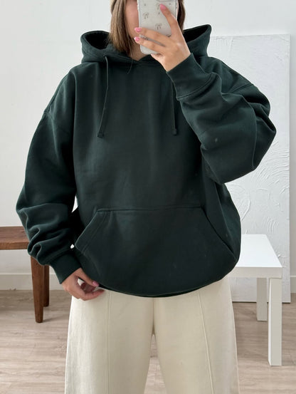 Oversized  Green Hoodie with Kangaroo Pocket – Casual Streetwear Pullover Sweatshirt"