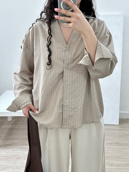 Oversized  Striped Shirt for Women –