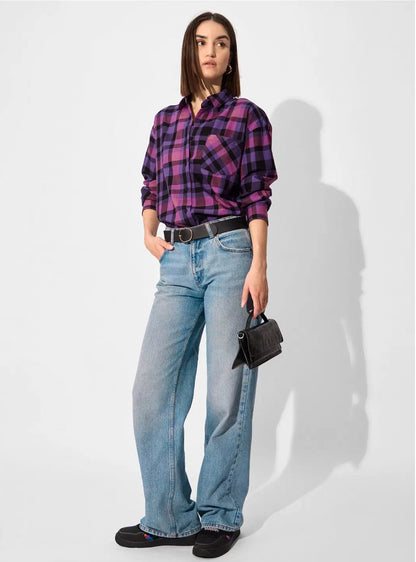 Petunia Plaid Women Boyfriend Shirts