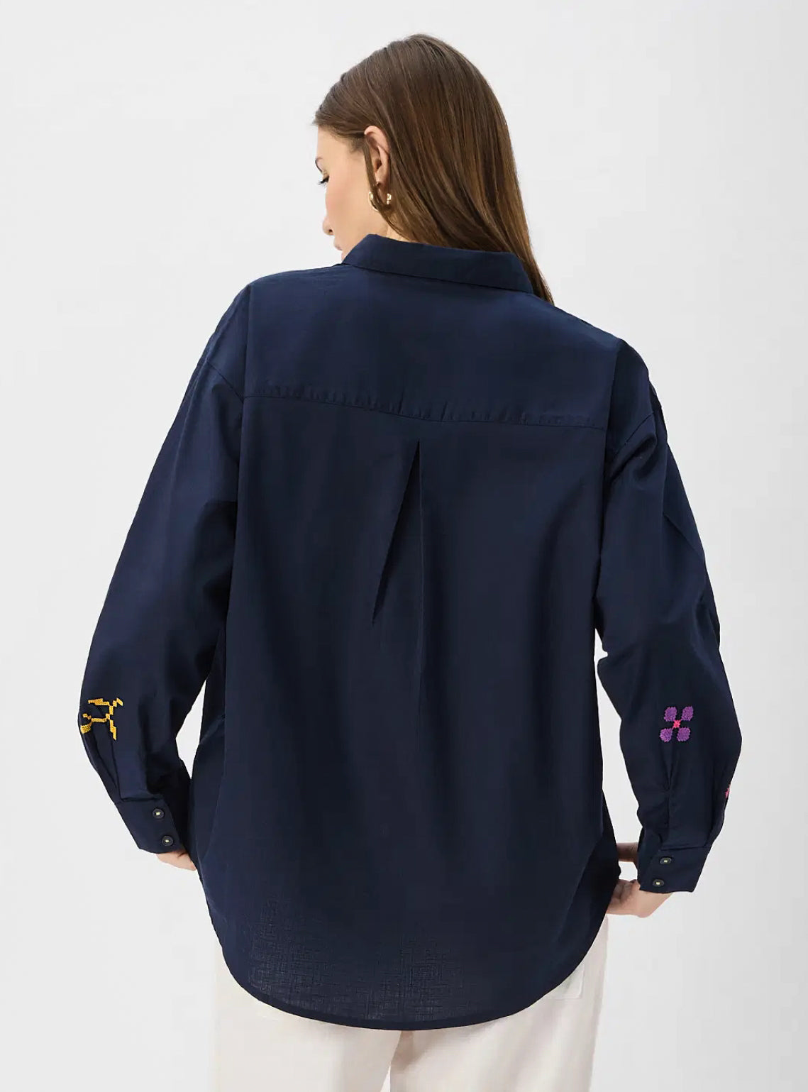 Embroidered Shirt: Magnolia Women Boyfriend Shirts