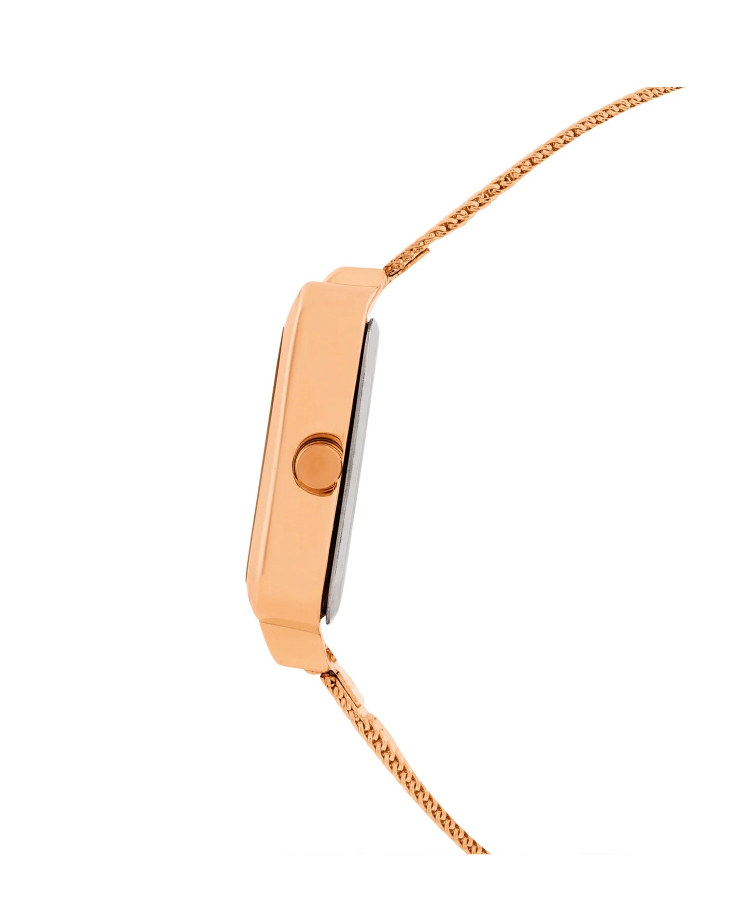 REGALIA ROSE GOLD WATCH WITH A BLACK DIAL AND A MESH STRAP