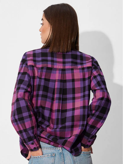 Petunia Plaid Women Boyfriend Shirts