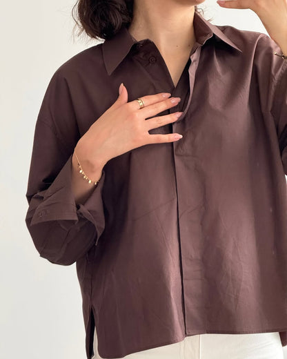 “Women’s Solid Satin Long Sleeve Button-Down Shirt – Wine Purple”