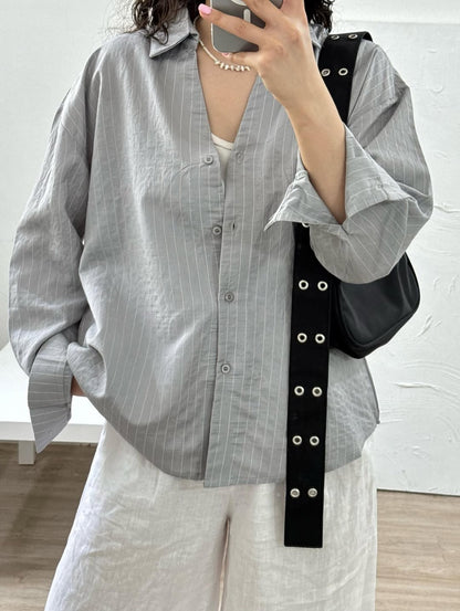 Oversized  Striped Shirt for Women –