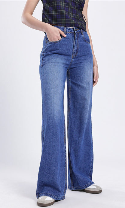 Women Mid-Rise Light Fade Pure Cotton Wide Leg