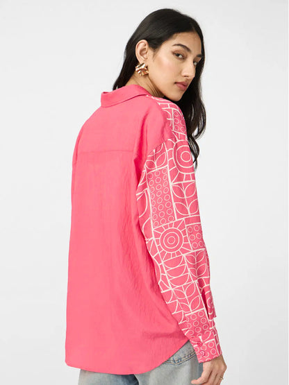 Textured Shirt: Desert Rose Women Boyfriend Shirts. 10