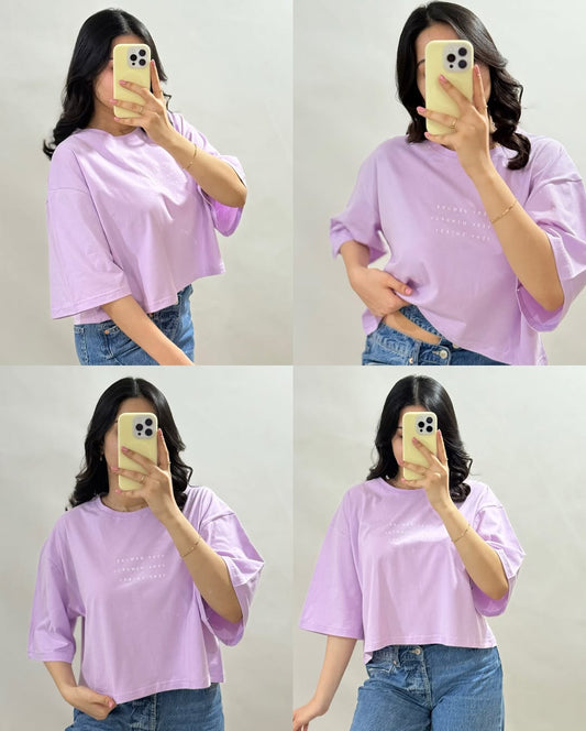 Women’s Oversized Casual T-Shirt –, Round Neck, Half Sleeve, Graphic Print