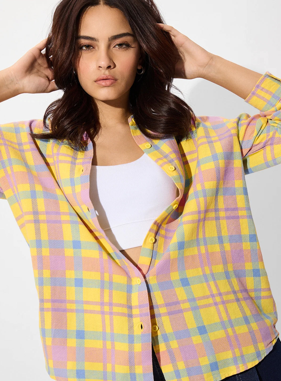 Plaid Shirt: Citron Women Boyfriend Shirts.