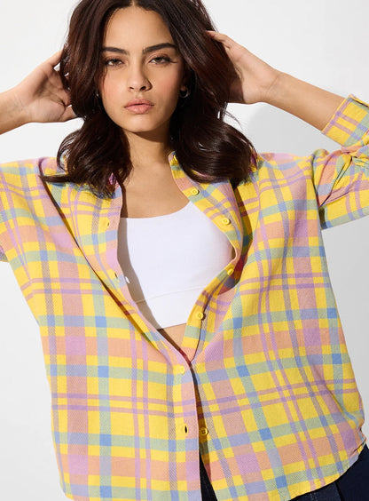 Plaid Shirt: Citron Women Boyfriend Shirts.