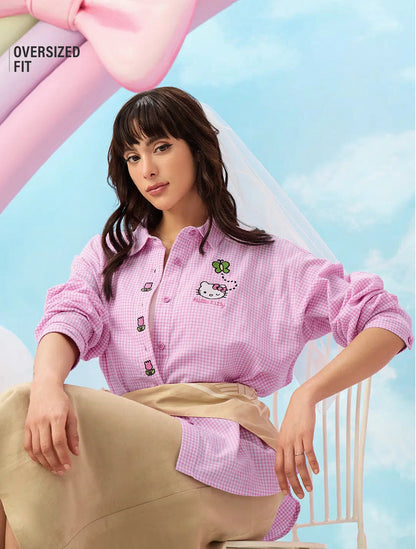 Hello Kitty: Very Plaid Women Boyfriend Shirts.