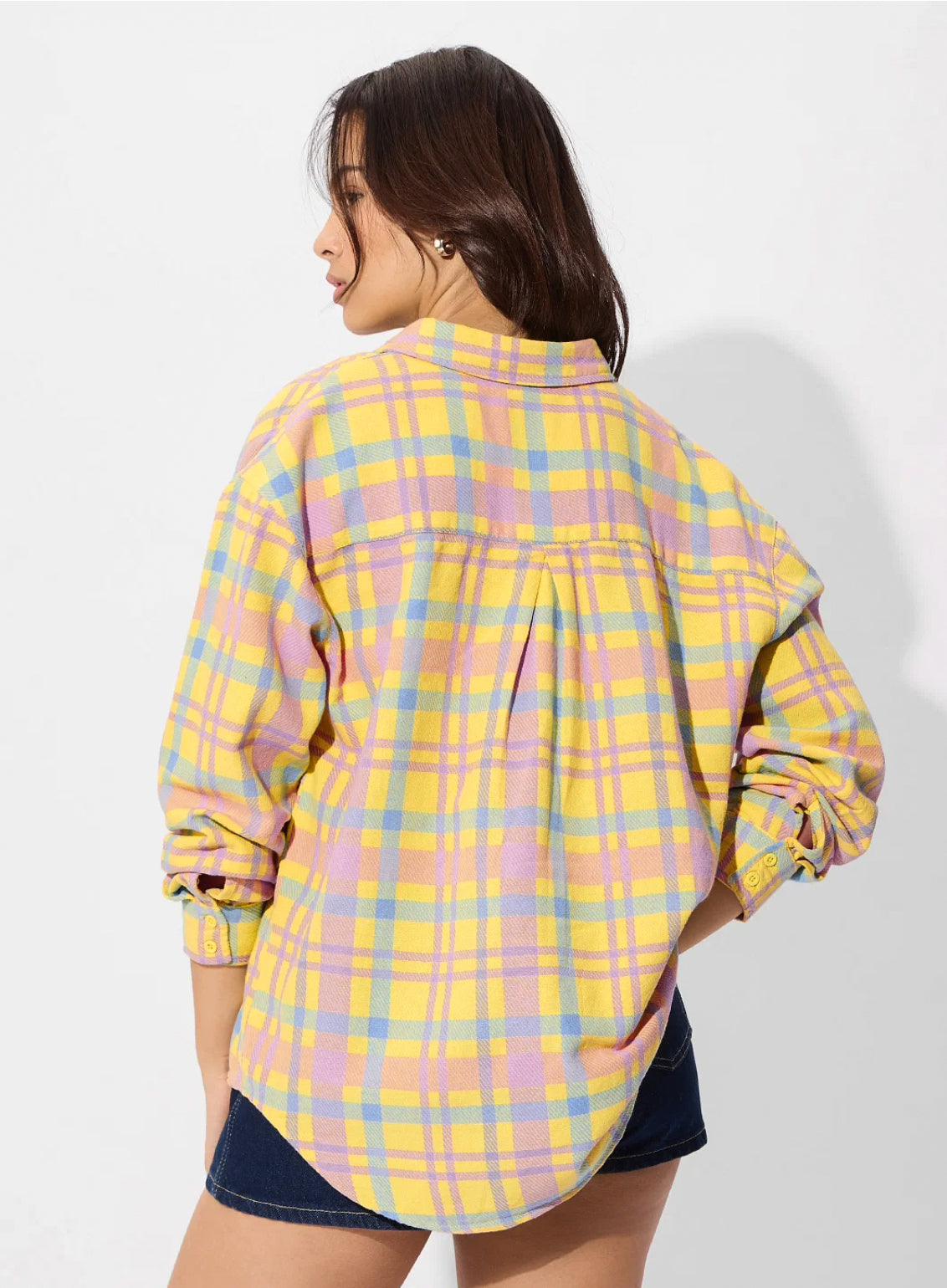 Plaid Shirt: Citron Women Boyfriend Shirts.