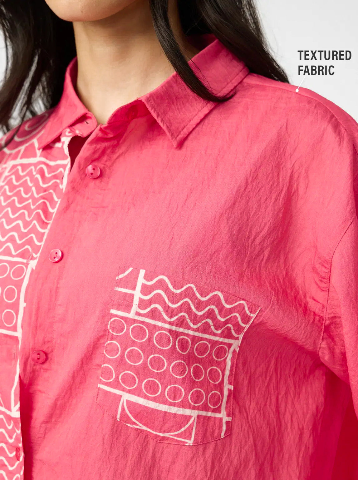 Textured Shirt: Desert Rose Women Boyfriend Shirts. 10