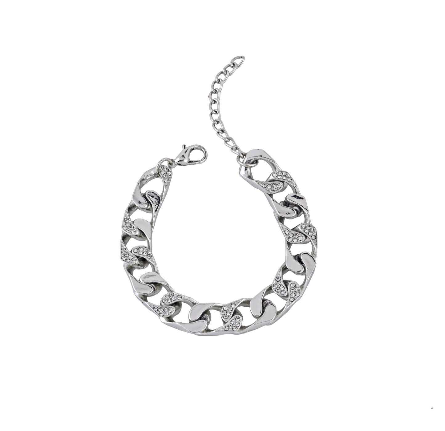 Estele Rhodium Plated Elegant Cuban Bracelet for Women