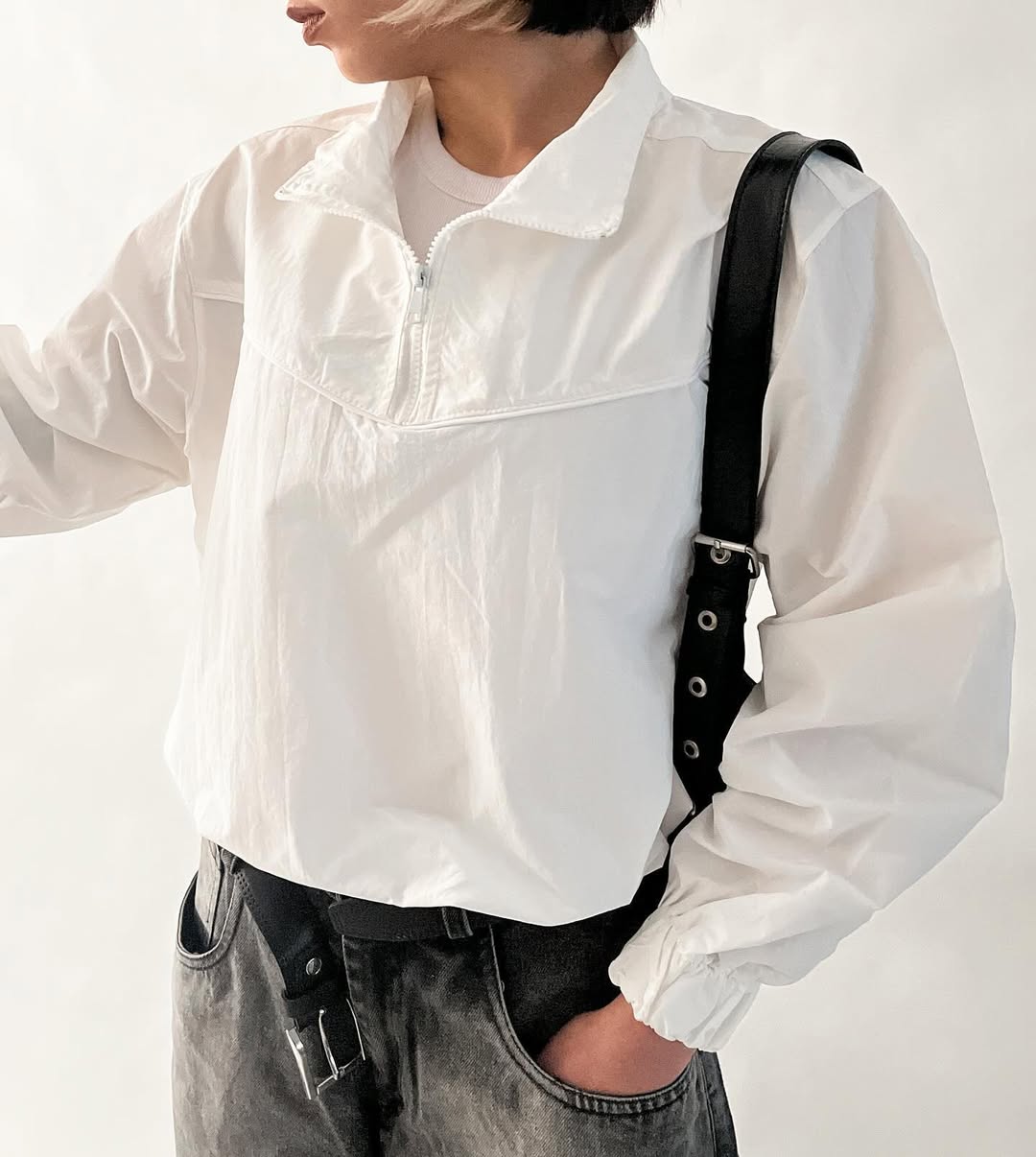 White & black track jacket for girls