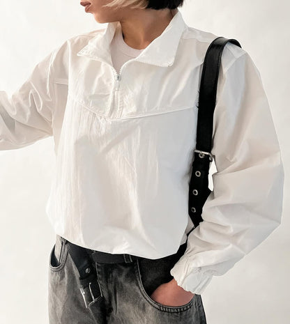 White & black track jacket for girls