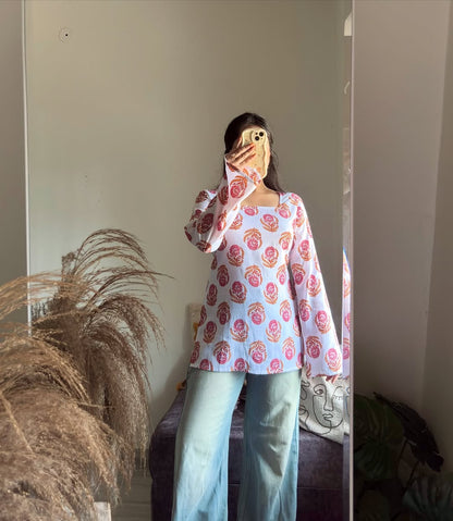 Casual Bell Sleeves Floral Print Women  kurti