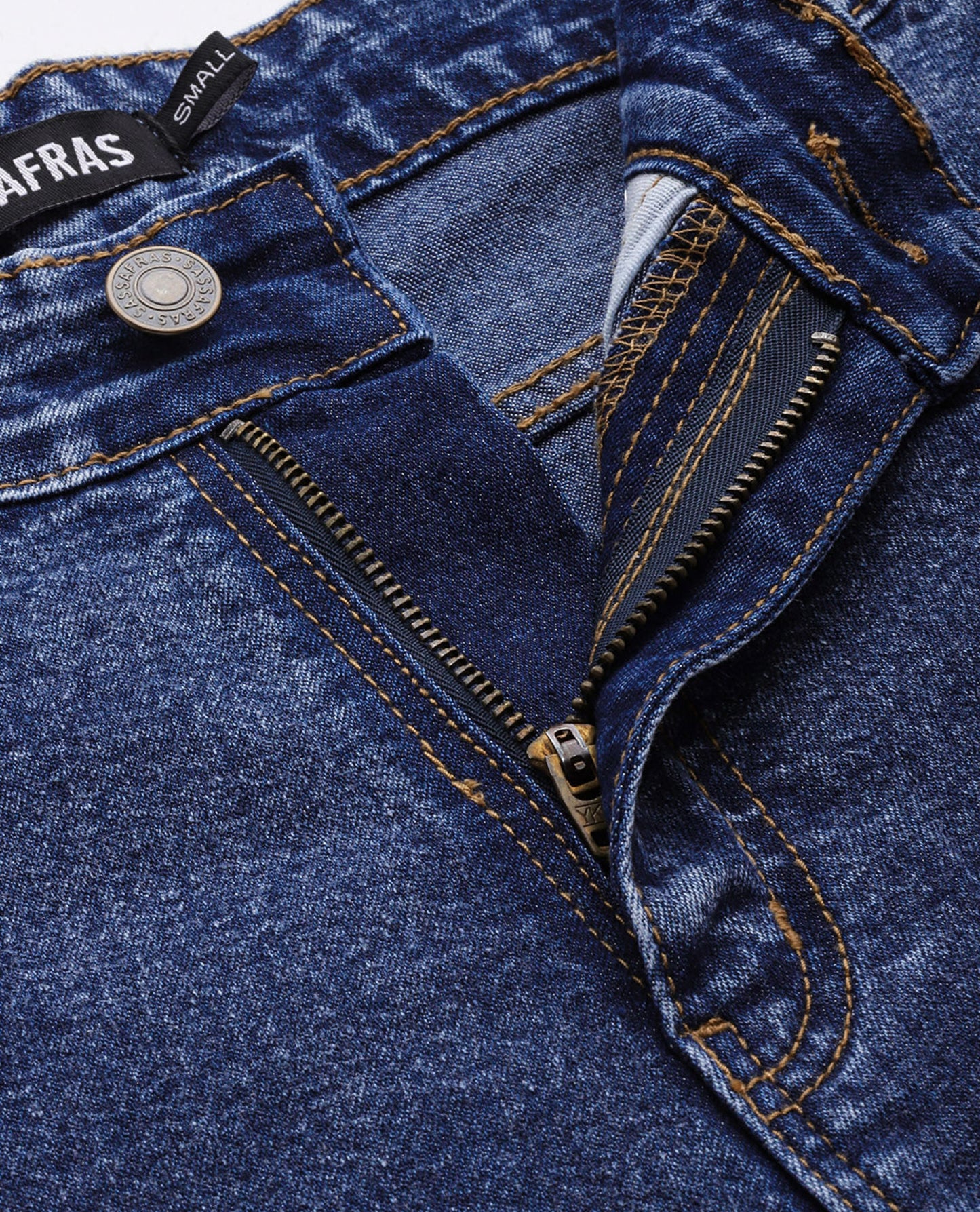 Women Blue Side Button Placket Stretch Straight Jeans