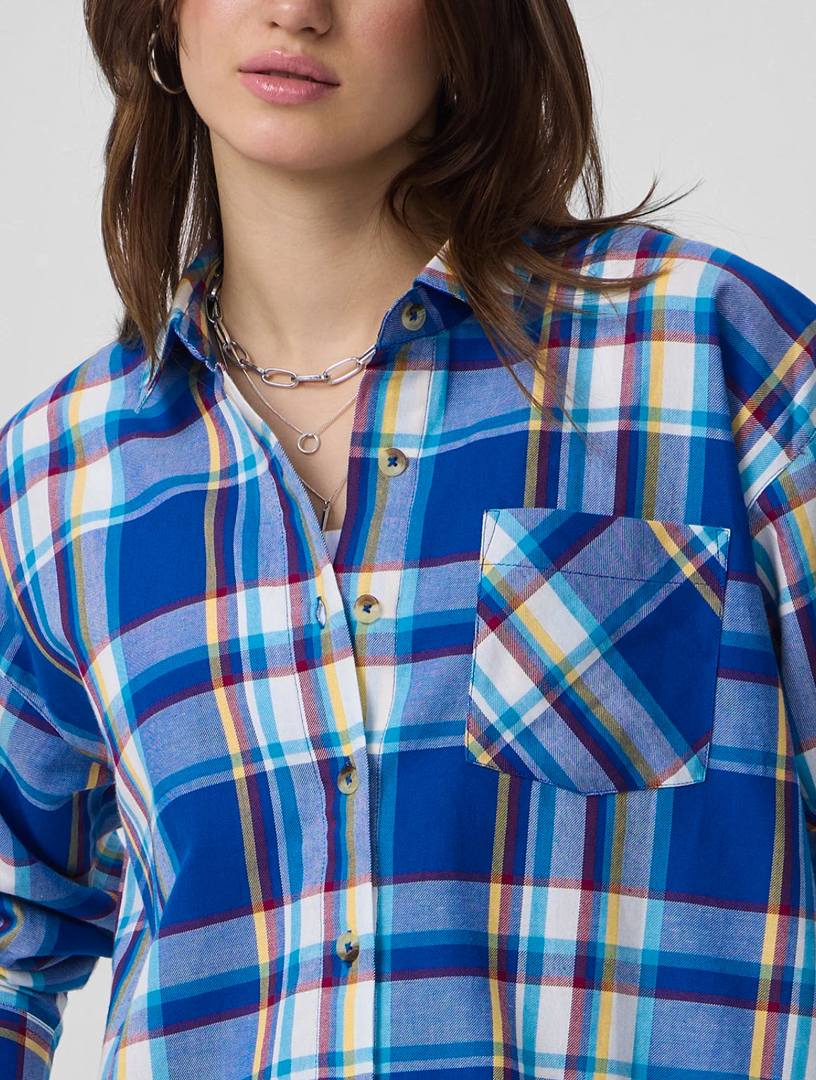 Plaid Shirt: Avril Women Boyfriend Shirts.