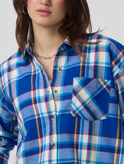 Plaid Shirt: Avril Women Boyfriend Shirts.