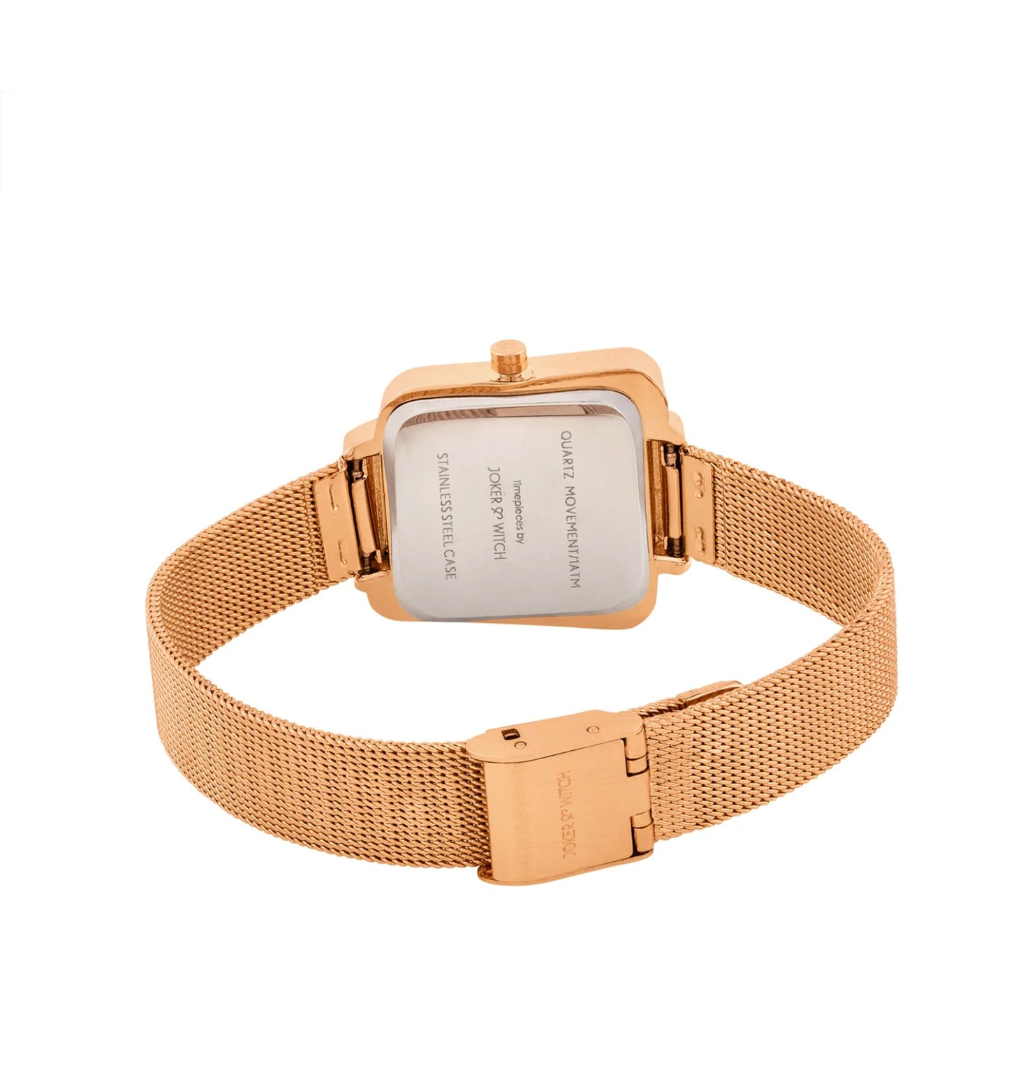 REGALIA ROSE GOLD WATCH WITH A BLACK DIAL AND A MESH STRAP