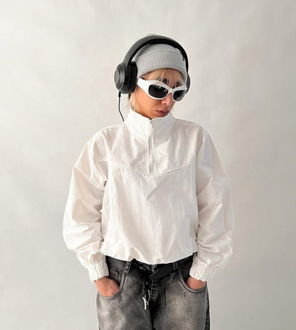 White & black track jacket for girls