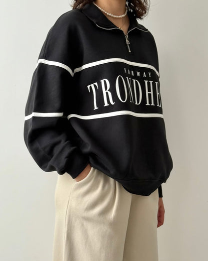 Unisex Half-Zip Sweatshirt – Black