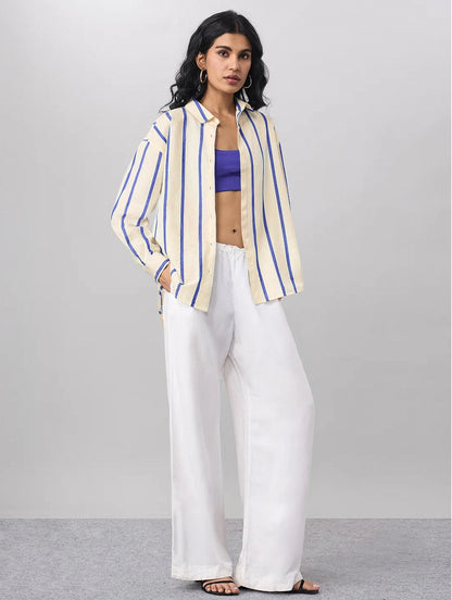 Stripe Shirt: Sailor Women Boyfriend Shirts.