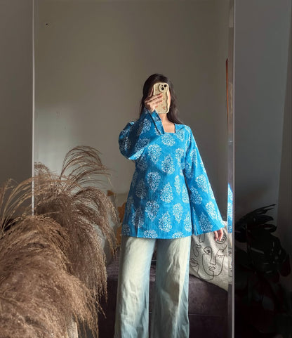 Casual Bell Sleeves Floral Print Women  kurti