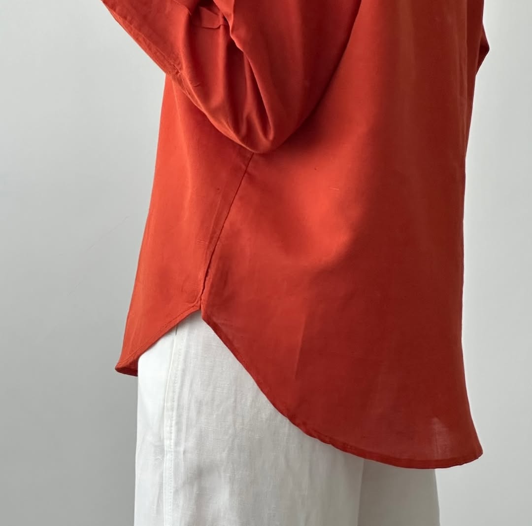 Minimalist Oversized Cropped Button-Up Shirt –