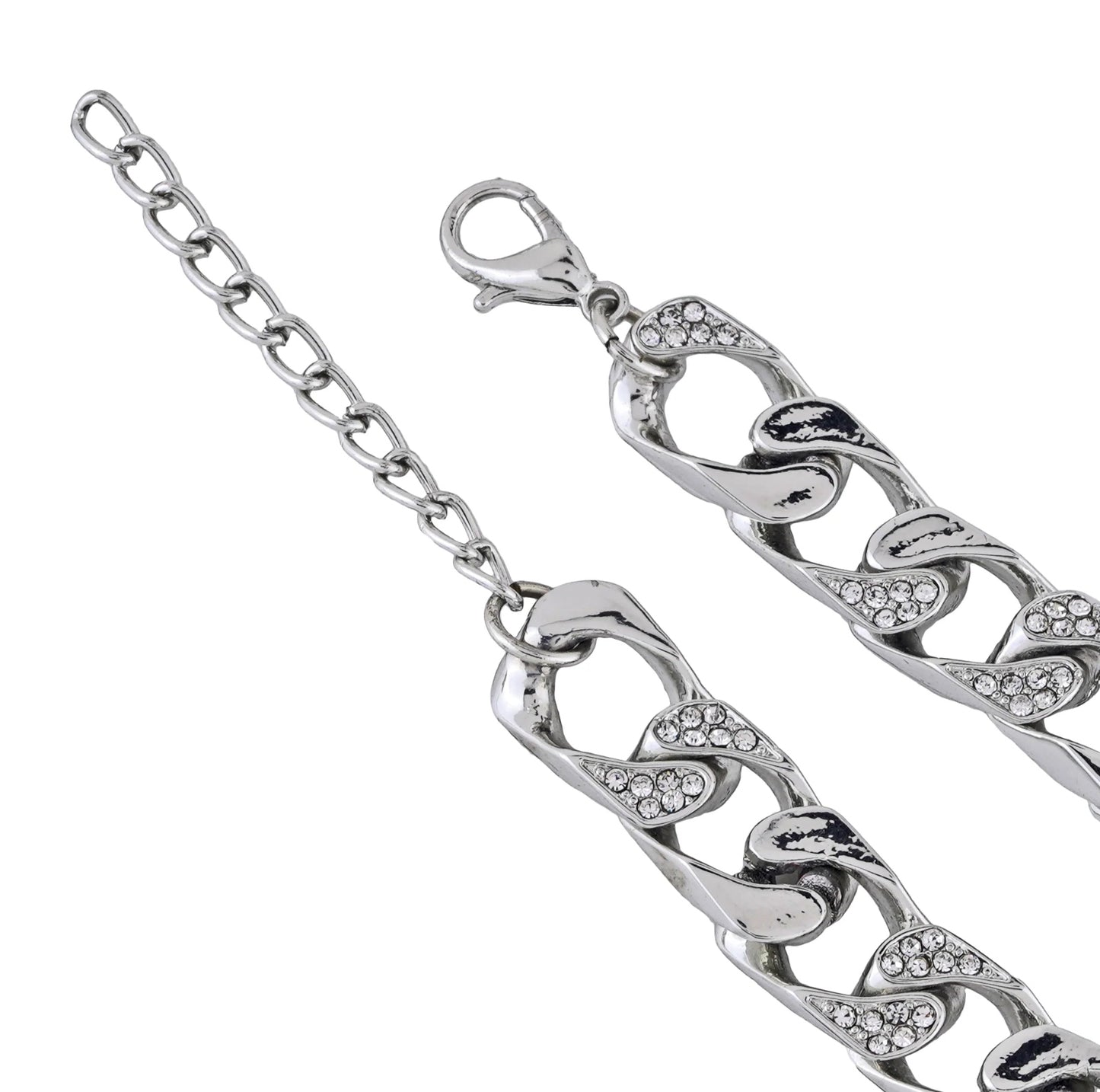 Estele Rhodium Plated Elegant Cuban Bracelet for Women