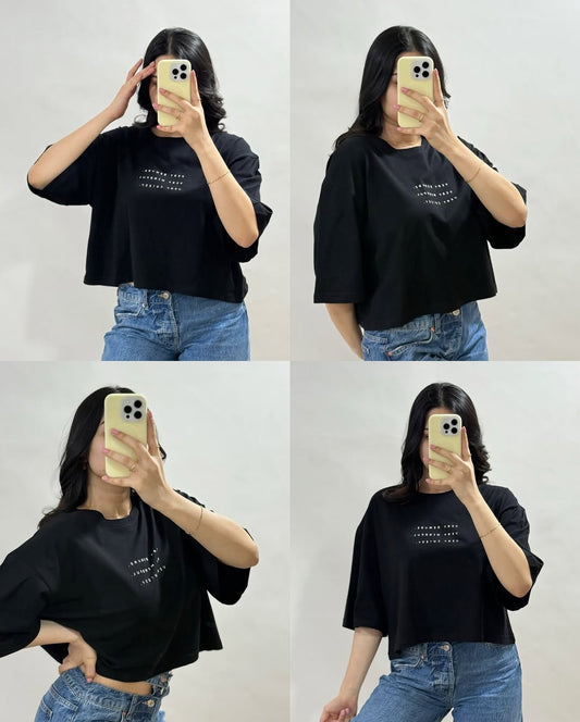 Women’s Oversized Casual T-Shirt –, Round Neck, Half Sleeve,