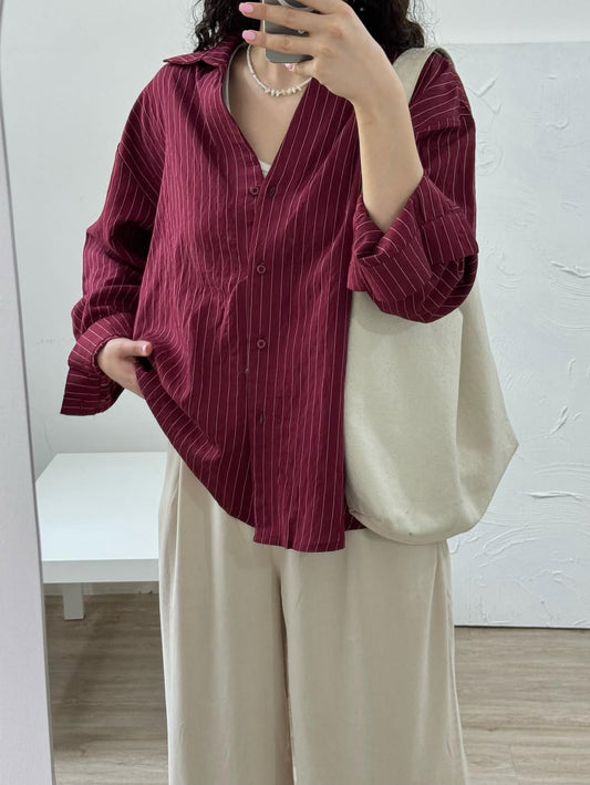 Oversized  Striped Shirt for Women –