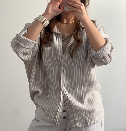 Oversized  Striped Shirt for Women –