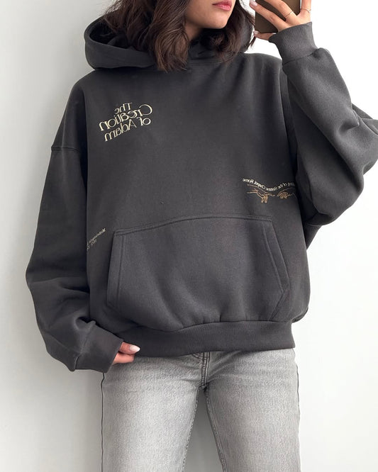 Oversized  Hoodie with Kangaroo Pocket – Casual Streetwear Pullover Sweatshirt"
