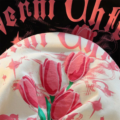 Pink & black  Hoodie with Kangaroo Pocket