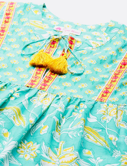 Turquoise Boho Printed
Top